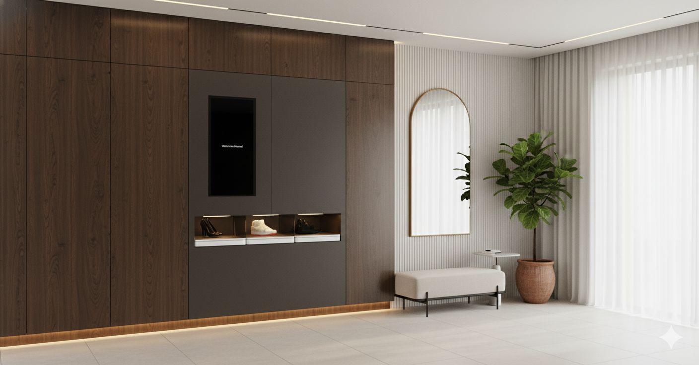 S9 Prestige set in a walnut wall